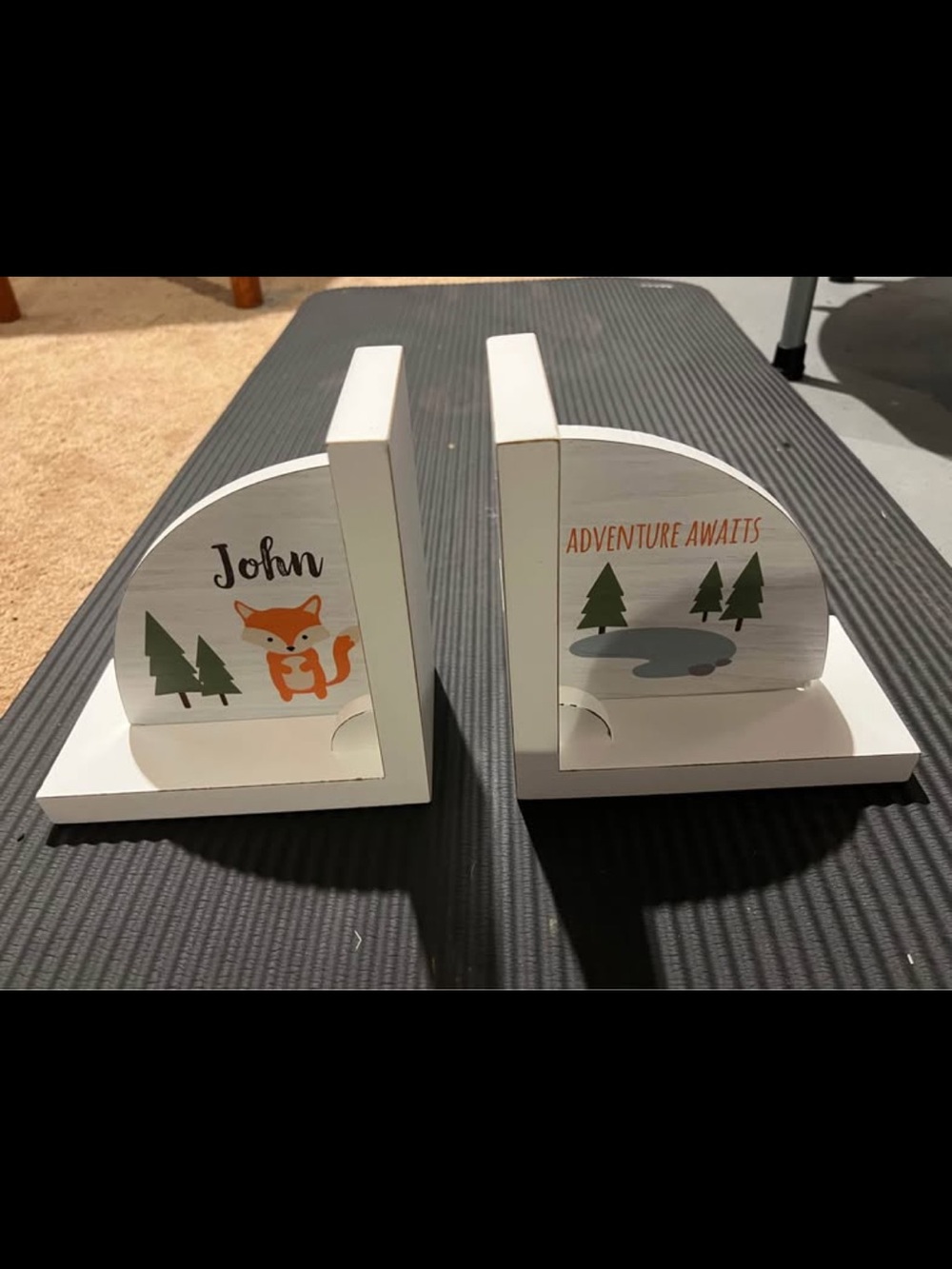 Personalized White Fox Kids Bookends - Adventure Design